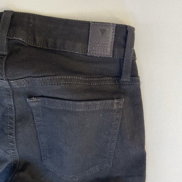 Guess Women’s Mid Rise Boot Cut Jeans In Black Denim Size 23 - Picture 12 of 12